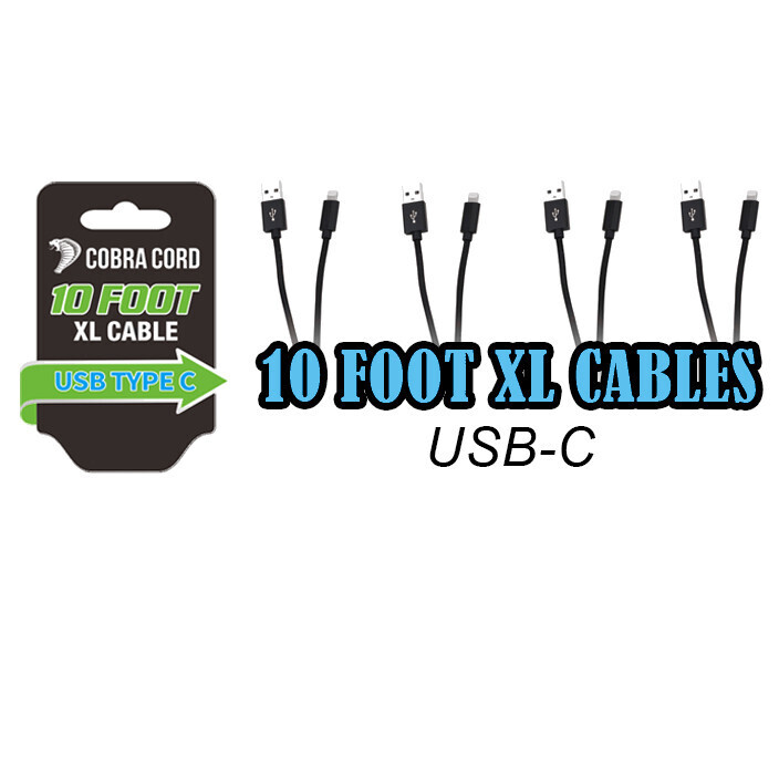 10 Foot XL USB Type C Cable  (01-2646)