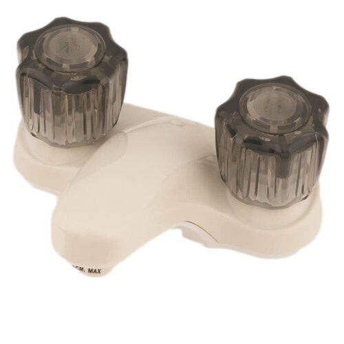 4" Lavatory Faucet W/Smoke Crystal Handles Biscuit (U-YCJW77B-E)