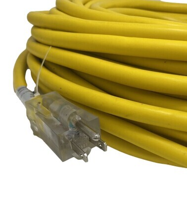 (06-PT6612100T) Outdoor Triple Tap Extension Cord with Indicator Light 100' 12/3 AWG