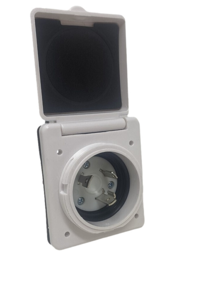(30AINWH) 30A RV Inlet White