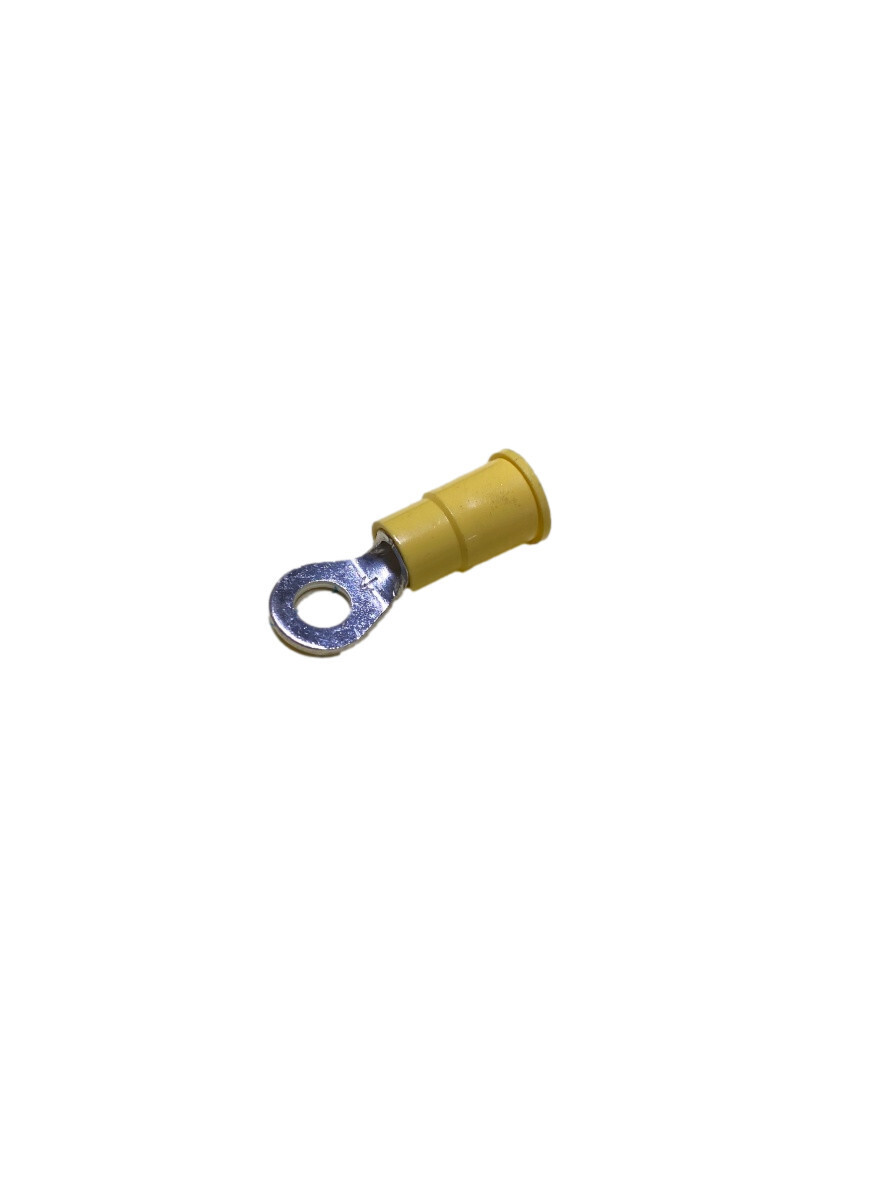 Yellow Ring Terminal Connector 1/8&quot; Stud Circular 12-10 AWG Crimp ( WCR210 )