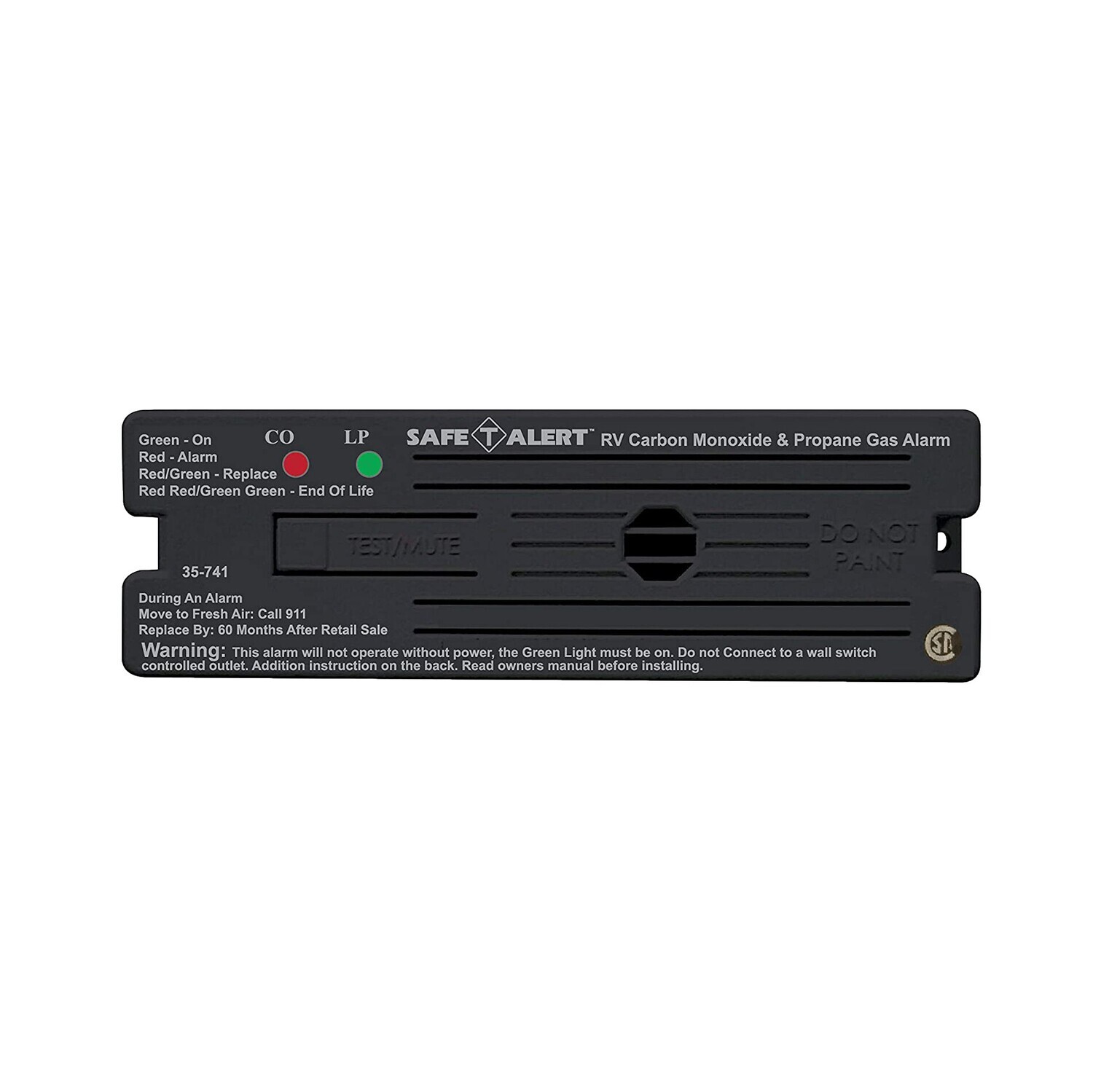 Safe-T-Alert Lp/Co2 Alarm Surface Mount Black ( 35-741-BL )
