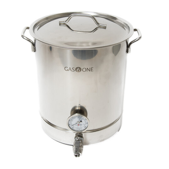 GasOne Stainless Steel Brew Kettle 40 QT/10 Gal 4-PC Set (BS-40)