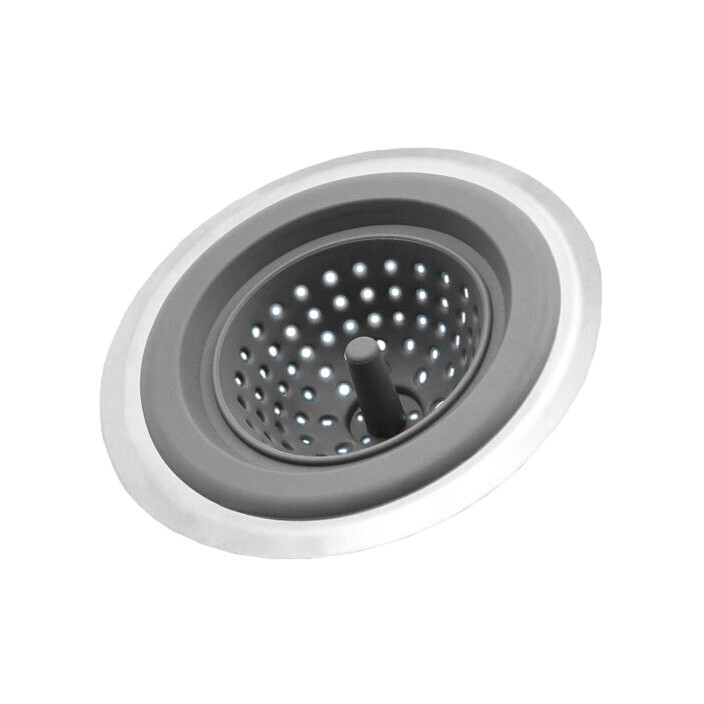 Silicone Sink Strainer with Stainless Steel Rim