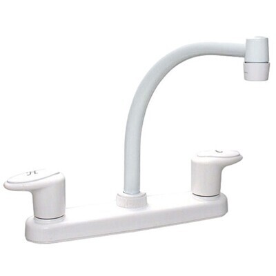 8" Hi-Arc Spout Deck Faucet White (PF221202)