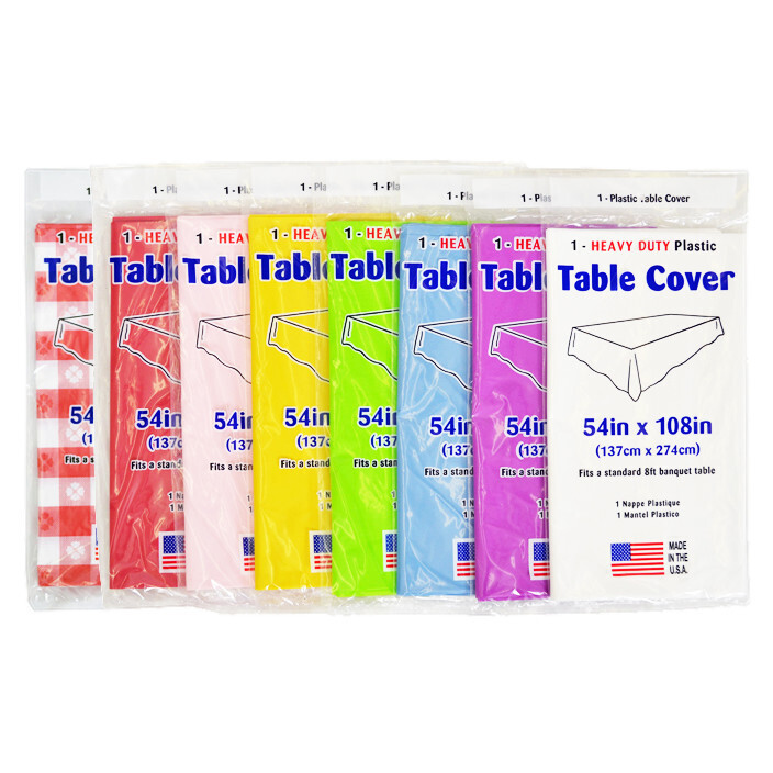 Heavy Duty Plastic Table Cover 54&quot; x 108&quot;