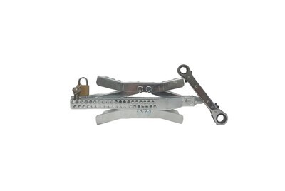 Metal Wheel Chock 2 Pack Silver with a Wrench &amp; Padlocks (  10732-S2 )