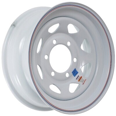 Steel Wheel 15" x 6"  6-5.5 Spoke White