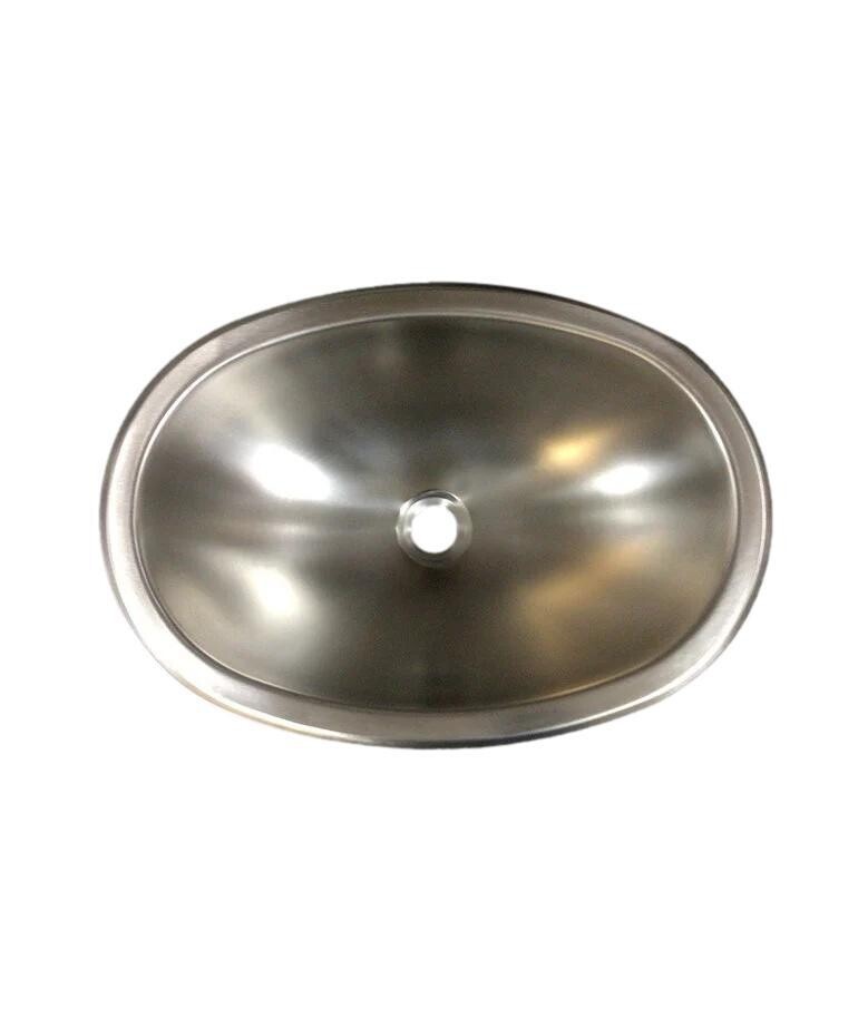 Bathroom Sink - Stainless Steel Oval 16.75&quot; x 11.75&quot; x 5.5&quot;