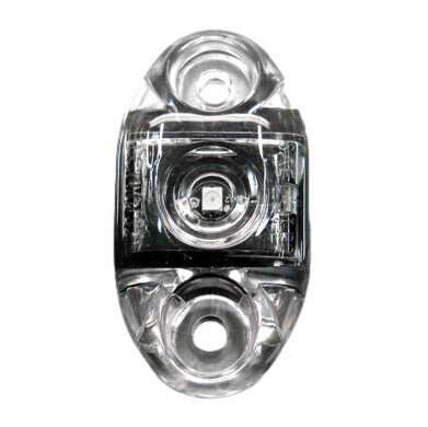 2&quot; Oval Red Sidemarker Clear Lens Pigtail Connection (S21-RC00-1)