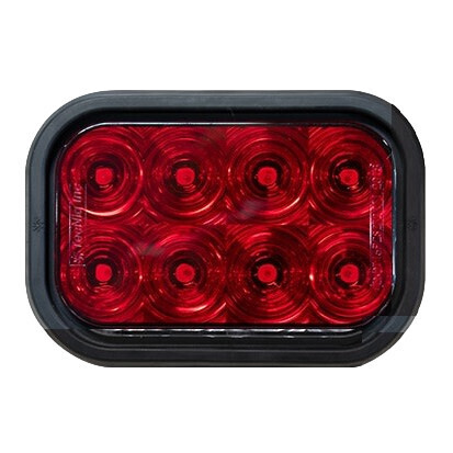 Rectangular 8 LED STT Grommet Mount Red Lens 3 Pole T71-RR0T-1 (Kit)