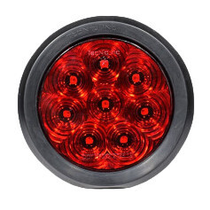 Hi Visibility 4&quot; Round STT Red Lens Grommet Mount Tri-Pole T46-RR0T-1 (Kit)