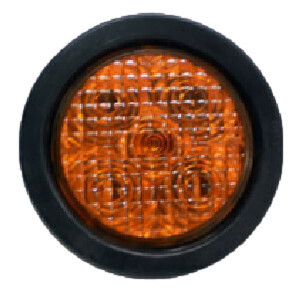 CLEARANCE 4&quot; Round STT Lamp Amber Lens 3 Pole w/Grommet &amp; Wires *Discontinue** T40-AA0T-1 (Kit)