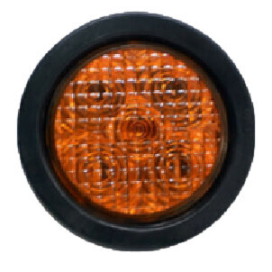 CLEARANCE 4&quot; Round STT Lamp Amber Lens 3 Pole w/Grommet &amp; Wires *Discontinue** T40-AA0T-1 (Kit)