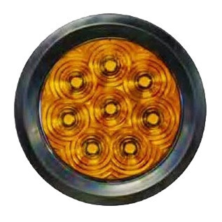 Hi Visibility 4&quot; Round Strobe Amber Amber Lens Grommet Mount Tri-Pole (T46-AAZ0T-1 Kit)