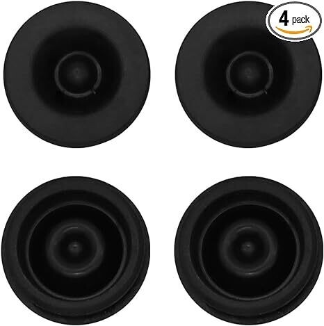 4-Pack EZ-Lube Axle Grease Plugs - Trailer Hub Cap Rubber Plugs, 1.986&quot; I.D. Metal Dust Cap, Fits 2000-3500 lb Axles