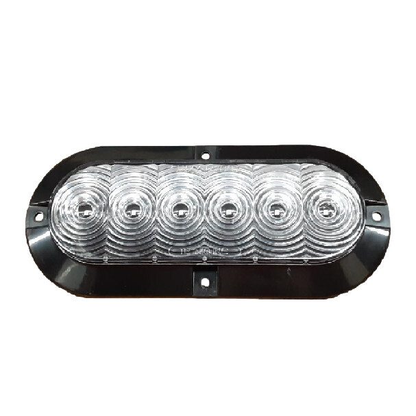 6&quot; Oval Reverse 6 LED White Surface Mount Clear Lens Tri-Pole (T66-WCST-1 Kit)