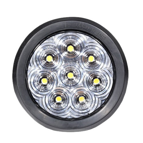 Hi Visibility 4&quot; Round Amber Turn Clear Lens Grommet Mount Tri Pole (T46-AC0T-1 Kit)