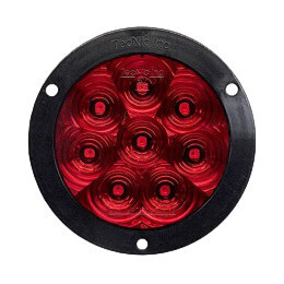 Hi Visibility 4&quot; Round STT Red Lens Flange Mount Tri-Pole T46-RRFT-1 (Kit)