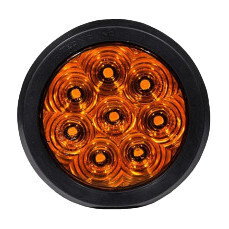 Hi Visibility 4&quot; Round Amber Turn Amber Lens Grommet Mount Tri Pole (T46-AA0T-1 Kit)