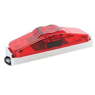 1&quot; x 4&quot; Red PC Sidemarker Red Lens w/Chrome Base (S19-RR00-1 Kit)