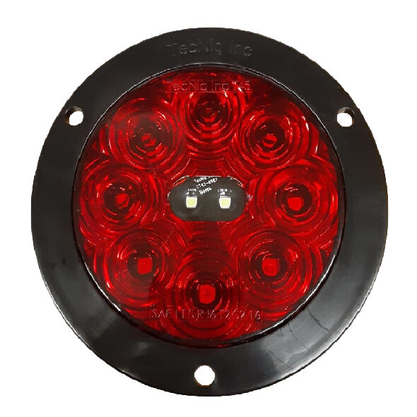 Hi Visibility 4&quot; Round STTR Red Lens Flange Mount Tri-Pole (T45-RWFT-1  Kit)
