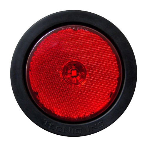 CLEARANCE trailer light 2.5&quot; Round Single Diode Red/Red w/Rubber Grommet &amp; Wire (S10-RR00-1 Kit)