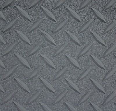 Gray Diamond Plate Rubber Flooring 8'6" (By the Foot)