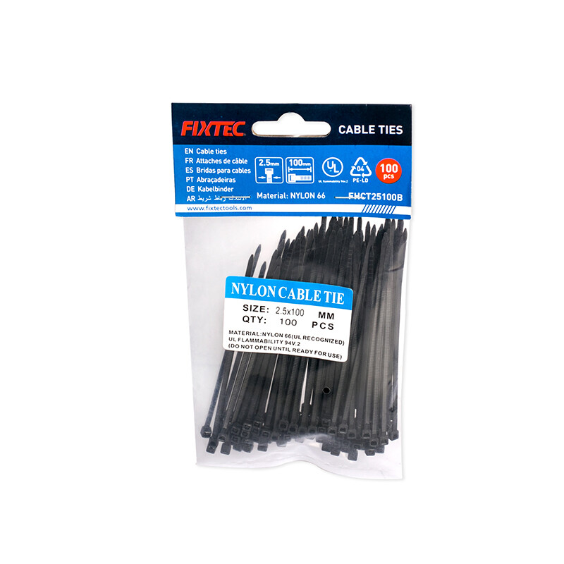 4&quot; Cable Tie (Black) 100Pc (FHCT25100B)