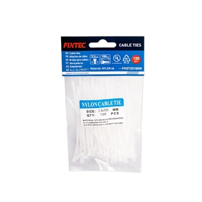 4&quot; Cable Tie (White) 100Pc  (FHCT25100W)