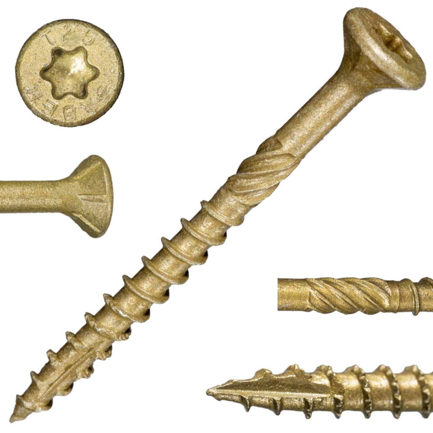 #9 x 2&quot; SaberDrive Tan XL1500 Coating Multi-Purpose Deck Screws 5 LB (Includes Star-Drive Bit) (50752)