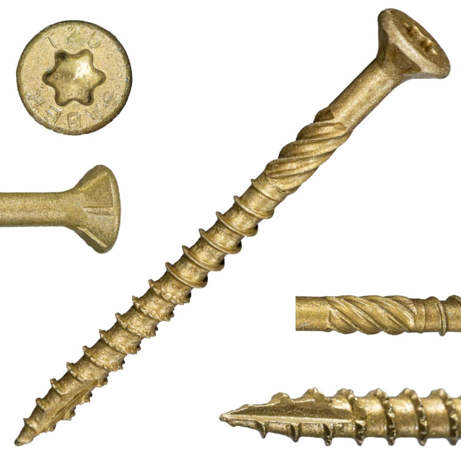 #9 x 2-1/2&quot; SaberDrive Tan XL1500 Coating EXTERIOR Deck Screws 1 LB (Includes Star-Drive Bit) (50745)