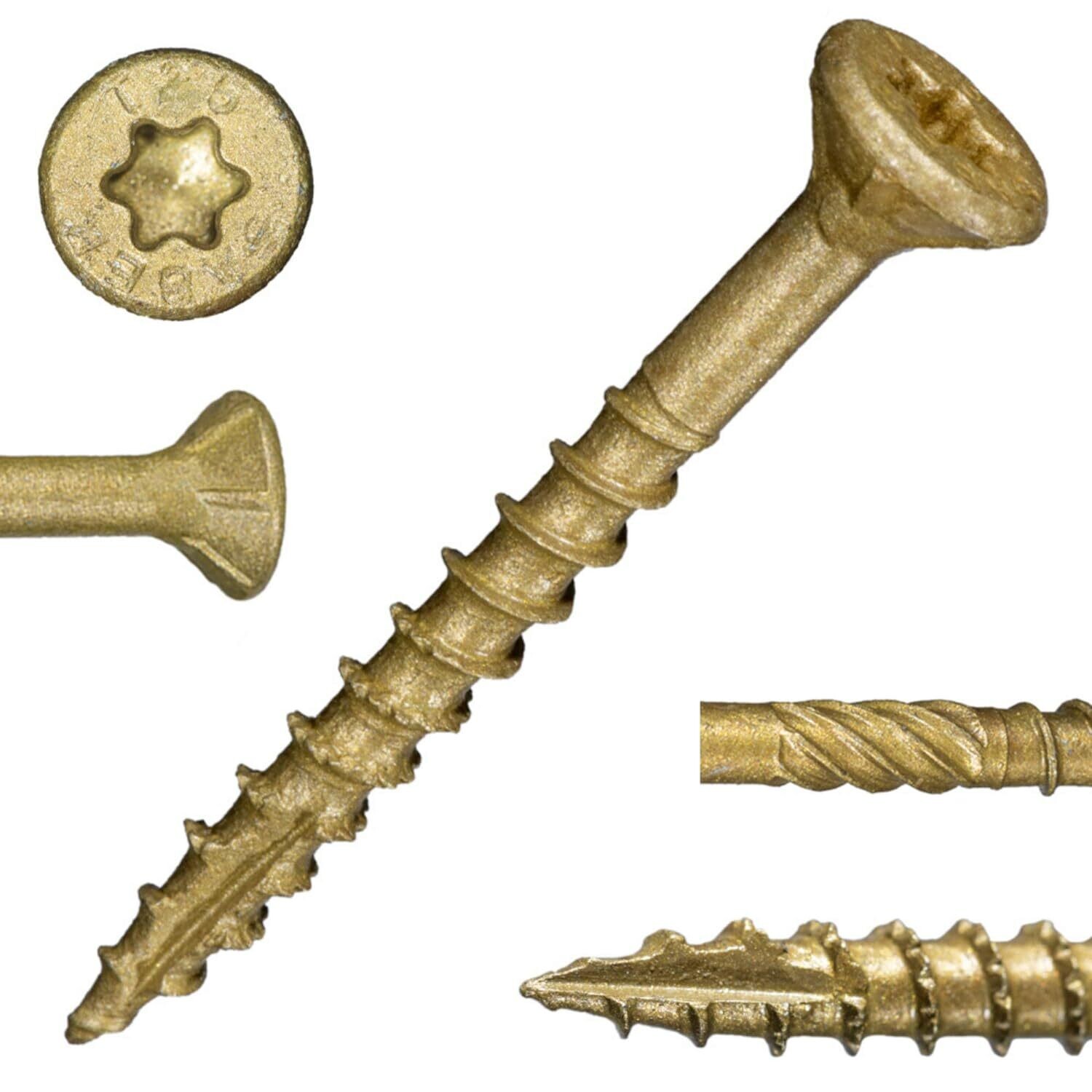 #9 x 1-3/4&quot; SaberDrive Tan XL1500 Coating Multi-Purpose Deck Screws 1 LB (Includes Star-Drive Bit) (50742)