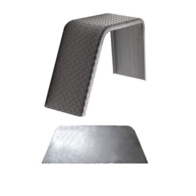 Diamond Plate Steel Flat Top Single Fender 28&quot;L x 8&quot;W x 10&quot;H 14 Gauge w/Fender Back - Kit