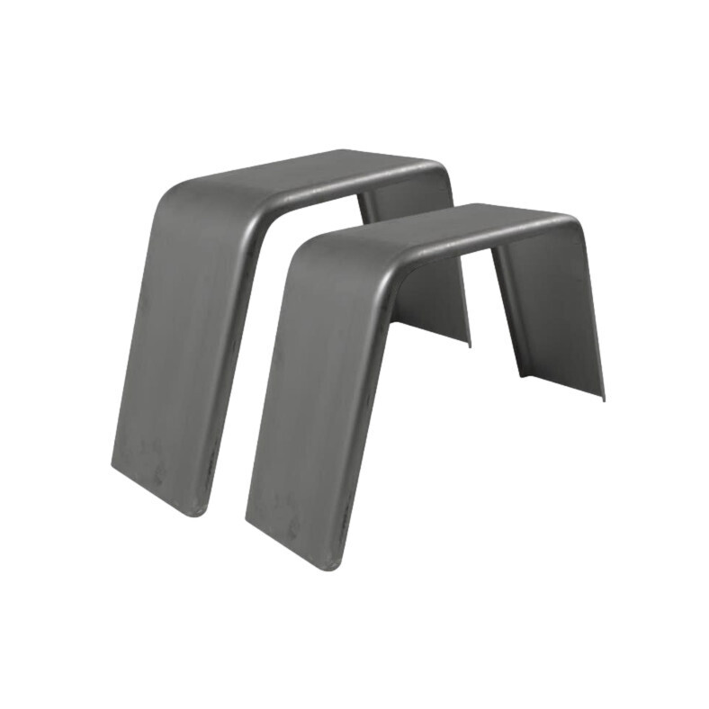 2 Pack Smooth Steel Flat Top Fender 28&quot;L x 8&quot;W x 10&quot;H 16 Gauge Kit