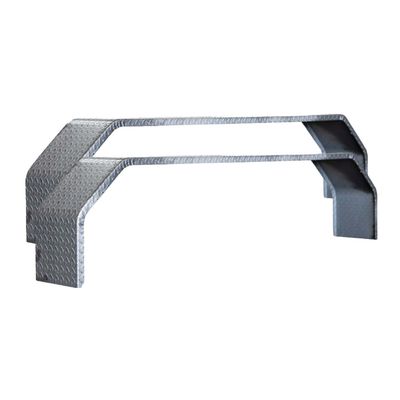 2 Pack Diamond Plate Steel Double Angle Fender 72&quot;L x 10&quot;W x 15.5&quot;H 14 Gauge Kit