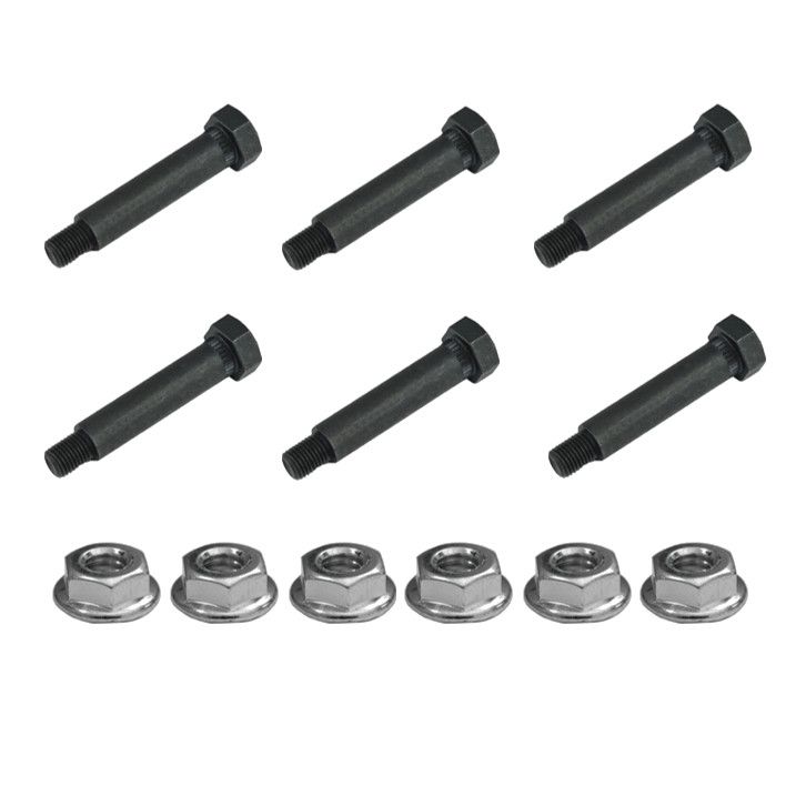 6 Pack 3.25&quot; Non-Greaseable Axle Bolt (Step-Down) w/7/16&quot; Locking Flange Nut (Kit)