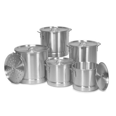 Aluminum Steamer Pot Set 20, 24, 32, 40 &amp; 52 QT (AST-1200)