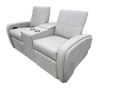 Raedon Home Theater Couch 68&quot; Vespa-Optim Ashes- Sunguard Beige Thread (#18)