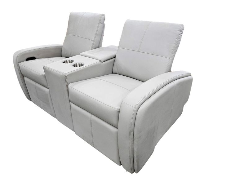 Raedon Home Theater Couch 68" Vespa-Optim Ashes- Sunguard Beige Thread (#18)