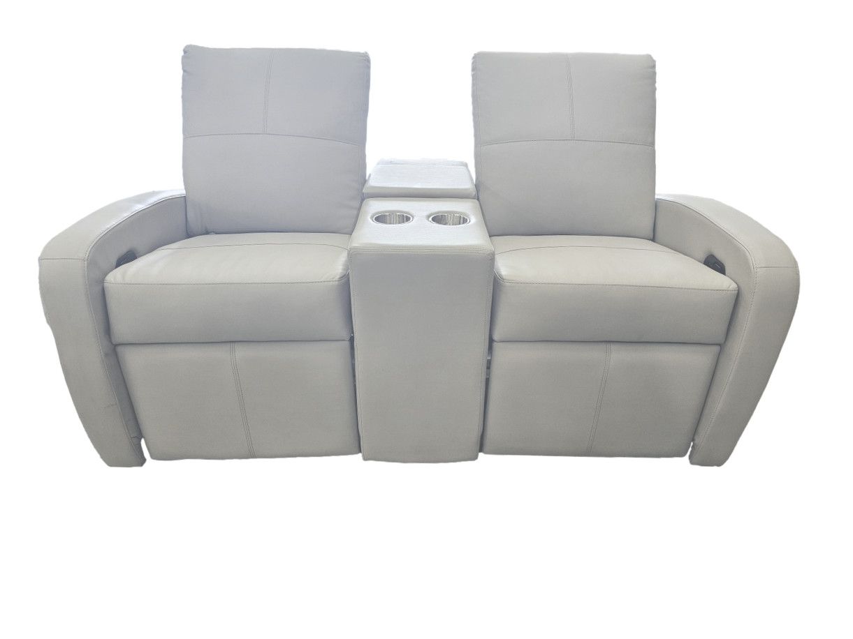 Raedon Home Theater Couch 68&quot; Vespa- Tatem Chalk- Sunguard Beige Thread(#24)