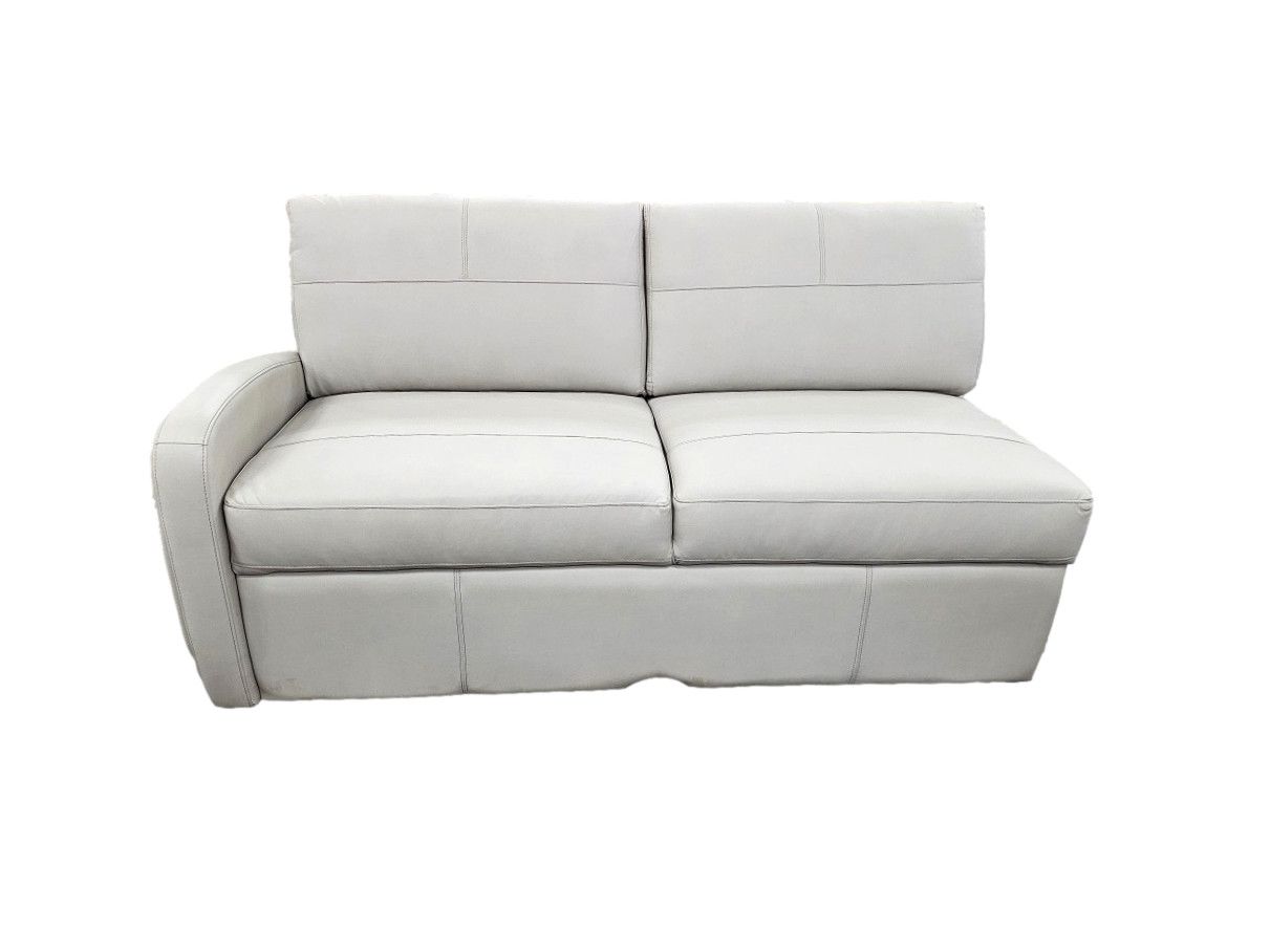 Raedon Jacknife Ensemble Tri-Fold Couch W/Drawer (One Arm) 68&quot; Tatem Chalk- Sunguard Beige Thread (#30)