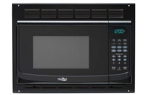 High Pointe EM925AWW-B RV Black Microwave Oven with Turn Table 1.0CF W/Trim Kit