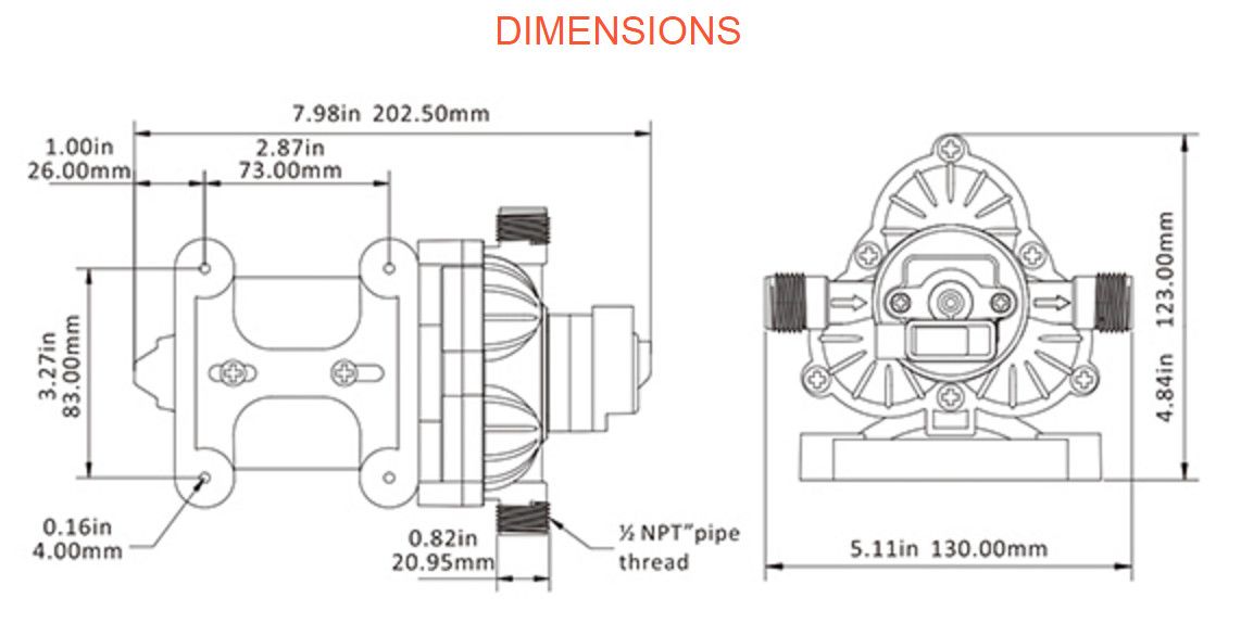Seaflo 33 Series Water Pressure Pump 24V 3.0 GPM  (FSDP2-030-045-33)