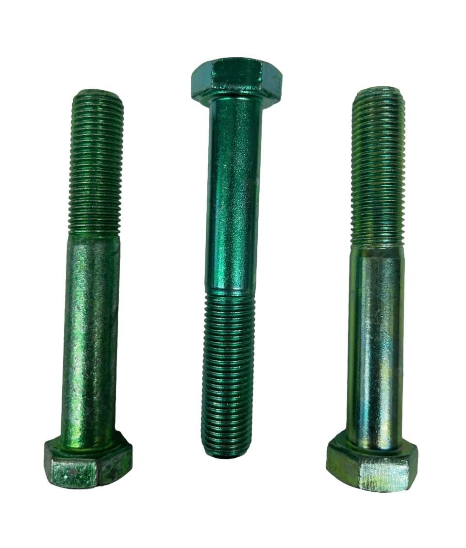 3/8&quot;-24 x 2-1/2&quot; Green Rinsed Zinc Hex Cap Screws (1 lb Bag) (06183)