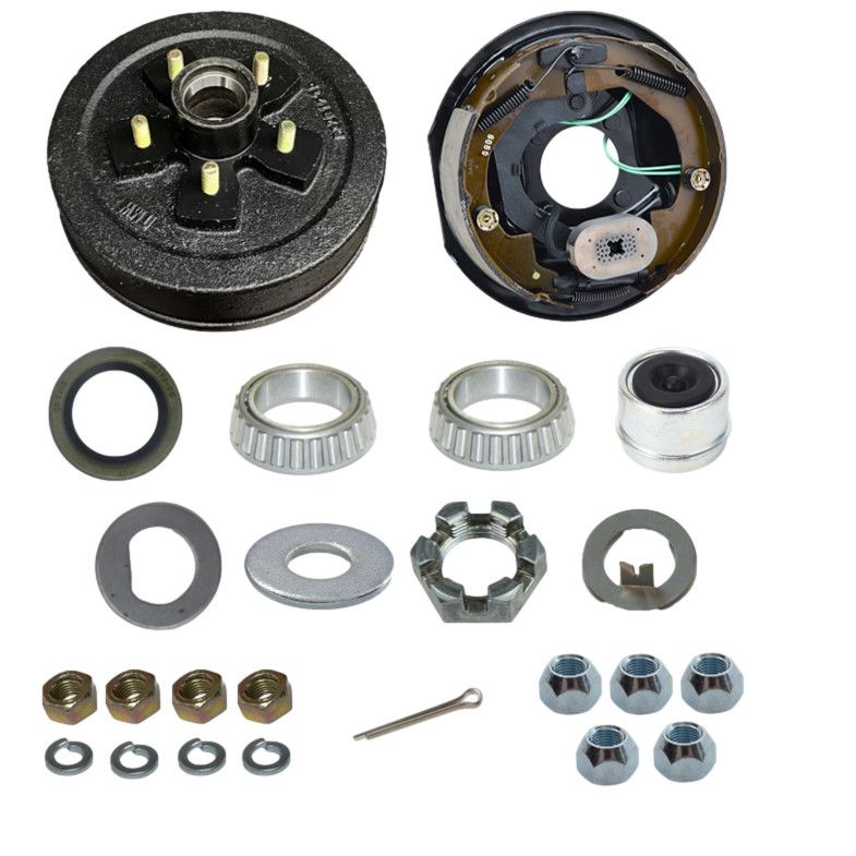 3500# Brake Drum 5-4.5 &amp; 10&quot; x 2 1/4&quot; Brake Assembly (Kit) - RH