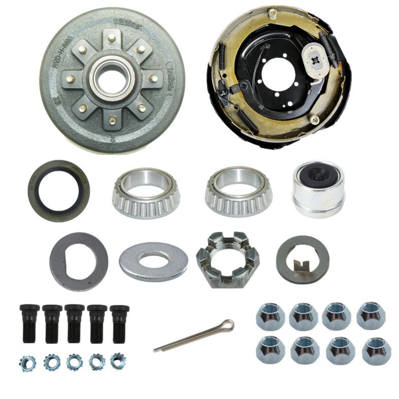 7000# Brake Drum 8-6.5 1/2&quot; Studs &amp; 12&quot; x 2&quot; Brake Assembly (Kit) - LH
