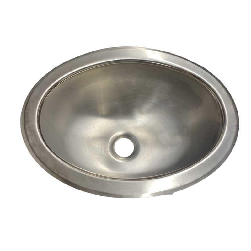 10 3/8&quot; x 13 7/8&quot; Oval Lavatory Metal Sink Stainless Steel