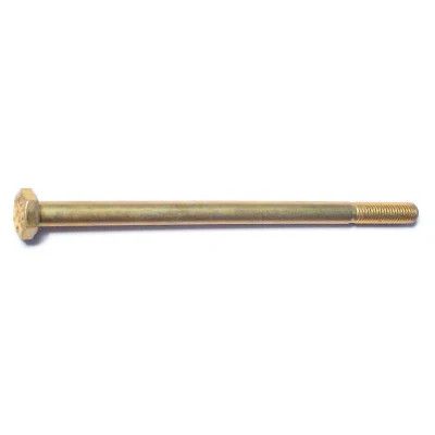 1/4&quot;-28 x 4&quot;L Yellow Zinc Hex Cap Screws (1 lb Bag) (51626)