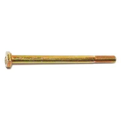1/4&quot;-28 x 3-1/2&quot;L Yellow Zinc Hex Cap Screws (1 lb Bag) (00836)